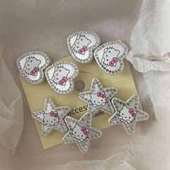 甜酷风猫咪星星发夹日系百搭甜美少女碎发鸭嘴夹发卡发饰批发夹子