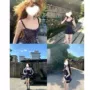 大码新款木耳边碎花连衣裙