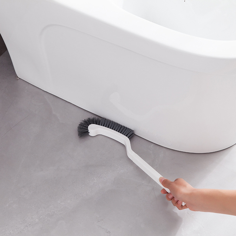 Long-handled Crevice Trash Can Brush, Minimalist Style, Integrated Brush For Bathroom And Toilet Cleaning_voghion.com