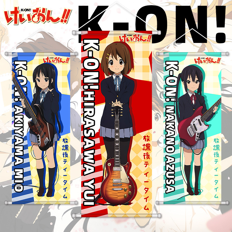 Light Tone Girl k-on Hanging Picture Poster Pingze Wei Nakano Zi Qiu Shan Shu Silk Cloth Scroll Animation Second Dimension