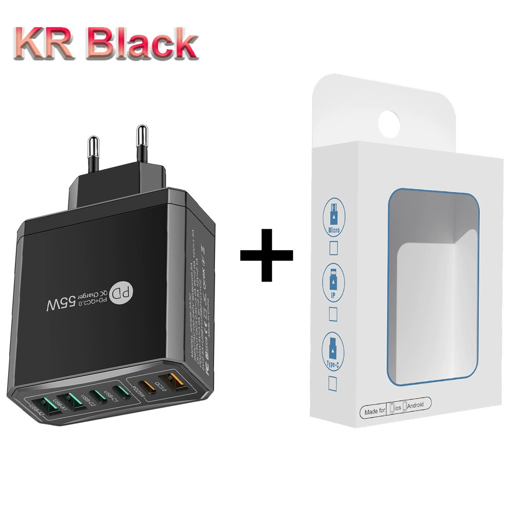 Быстрое зарядное для мобильного телефона 3PD+3USB, дорожный блок, стандарты PD55W QC3.0+PD25W