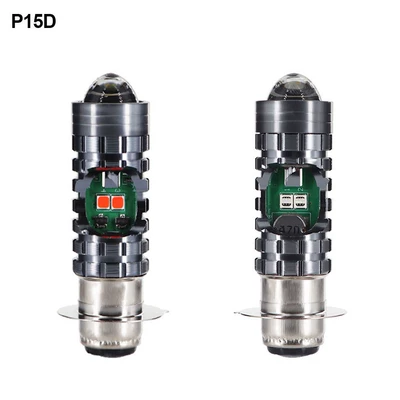 Motorcycle electric car LED headlight H4 far and near light integrated BA20D P15D red and blue flash modified bulb (Motorcycle headlights, headlights) - p15d