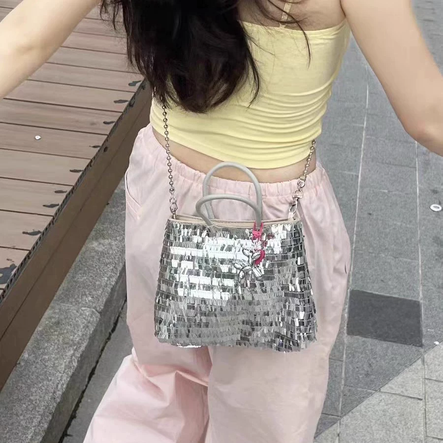 Small design nail sequins, summer shoulder bag, brand universal dress, Korean style