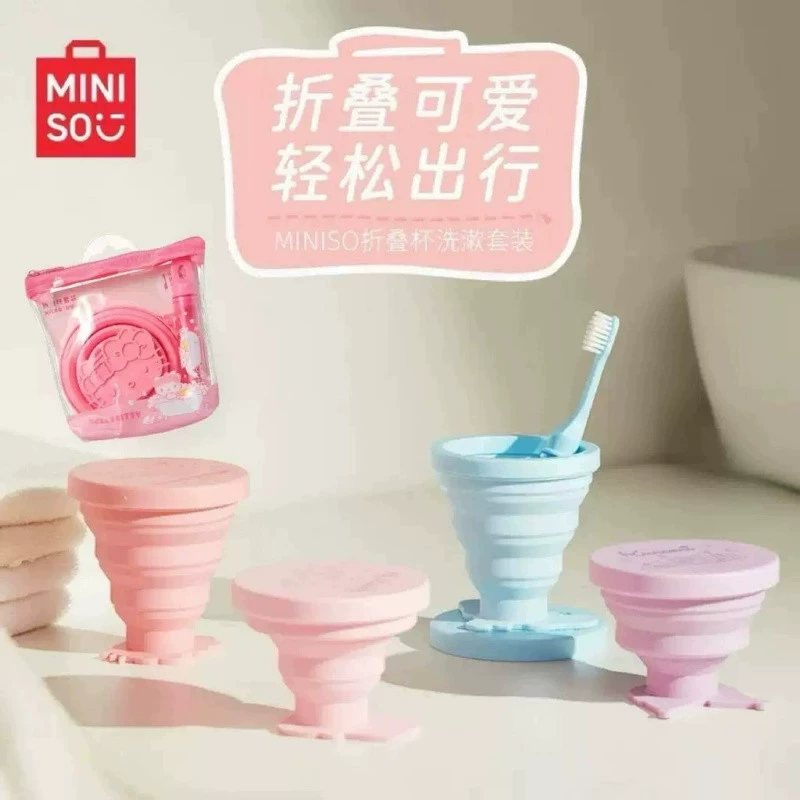 Miniso, симпатичный складной набор для путешествий, ручная зубная щетка для путешествий