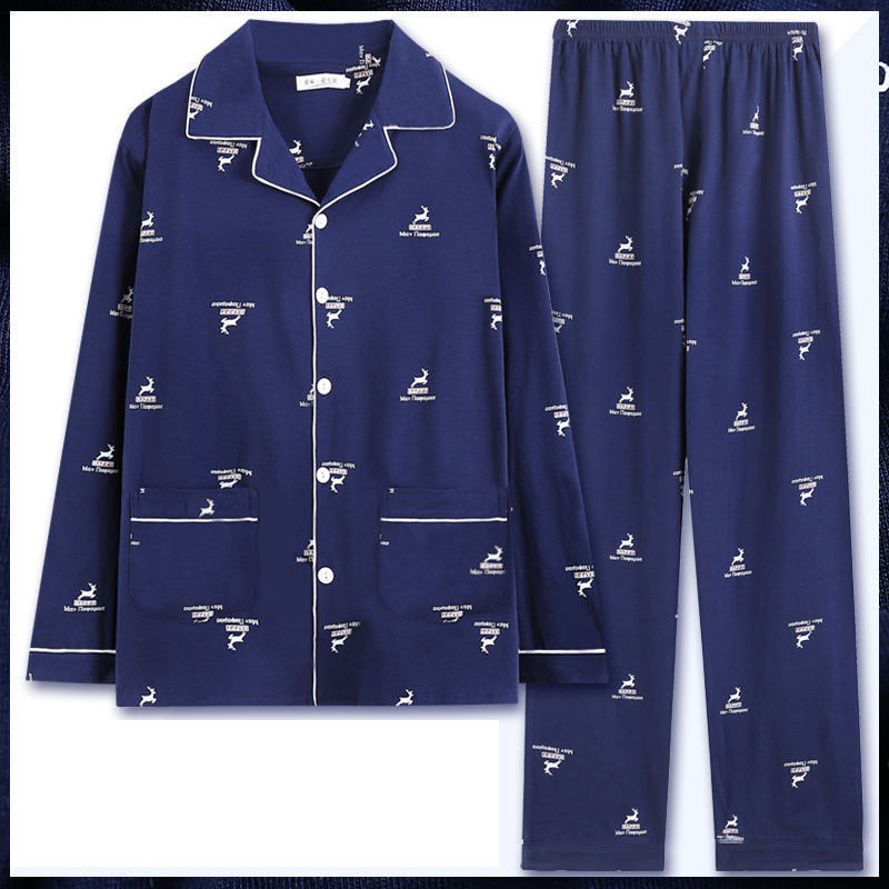 Pijamas de tres piezas pantalones cortos de manga corta de verano para hombres traje 100% algodón más tamaño delgado desgaste para el hogar suelto juventud