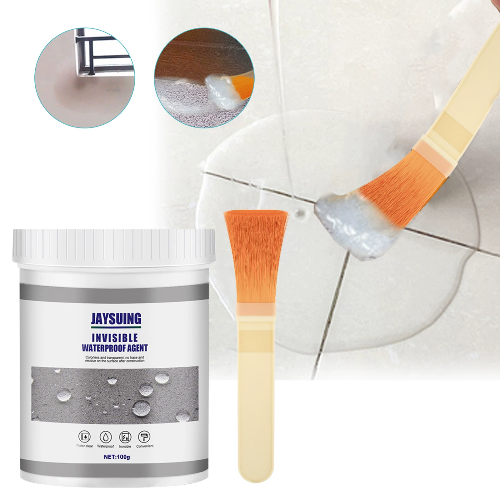 Прозрачный водостойкий клей Jaysuing для ванной комнаты, ремонт трещин и протечек, краска-клей без разрушения кирпича