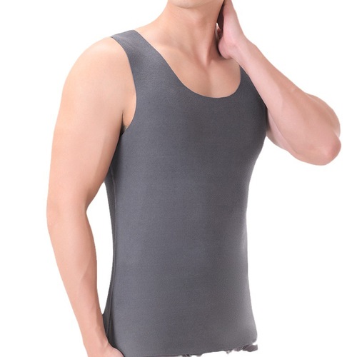Men's Fleece Invisible Warmth Generating Waist Support Vests with Added Padding and Thickness for Cold Protection, Underwear for Layering