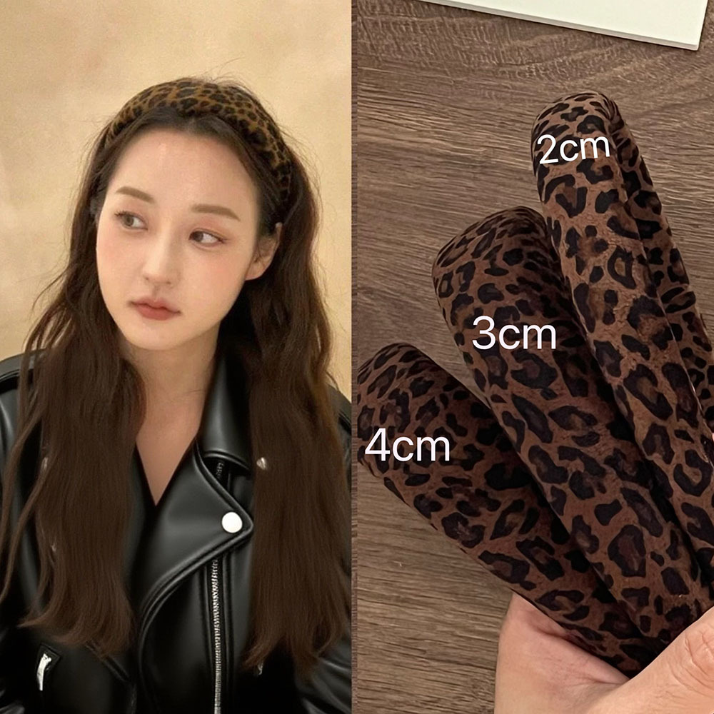 Vintage Leopard Print Face Wash Headband for Women with High Skull Top, Autumn and Winter Hair Accessory, 2025 New High-End Headwear