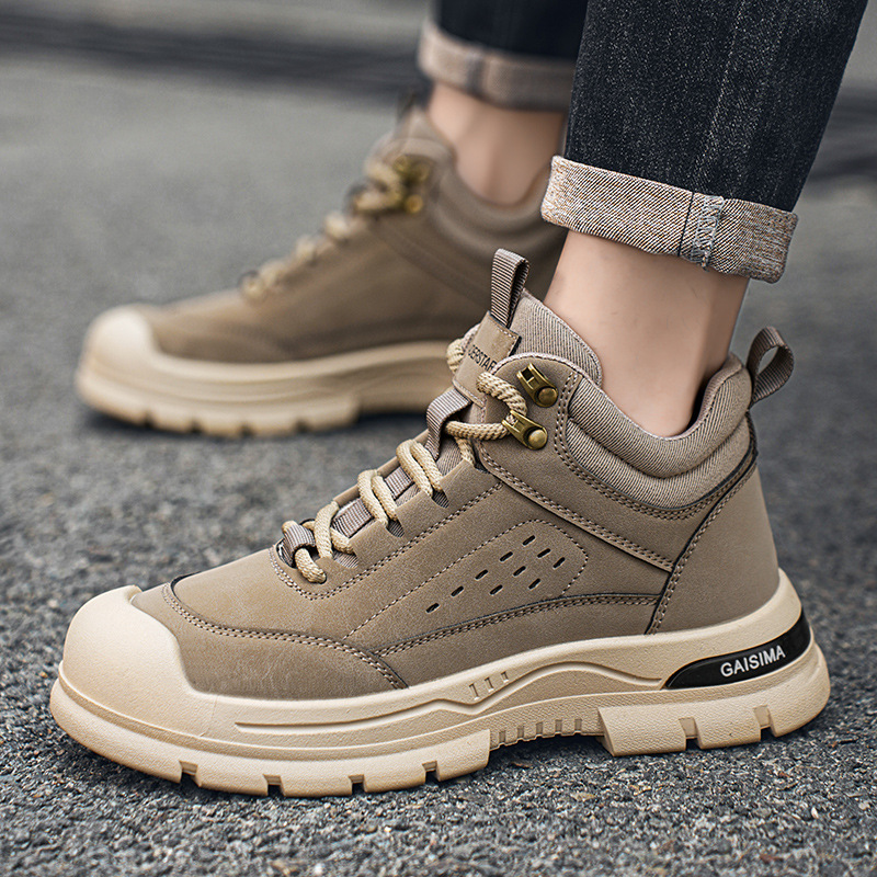 Otoño nuevo hombre botas martin de alto perfil, botas casuales al aire libre, botas deportivas en vivo para hombres