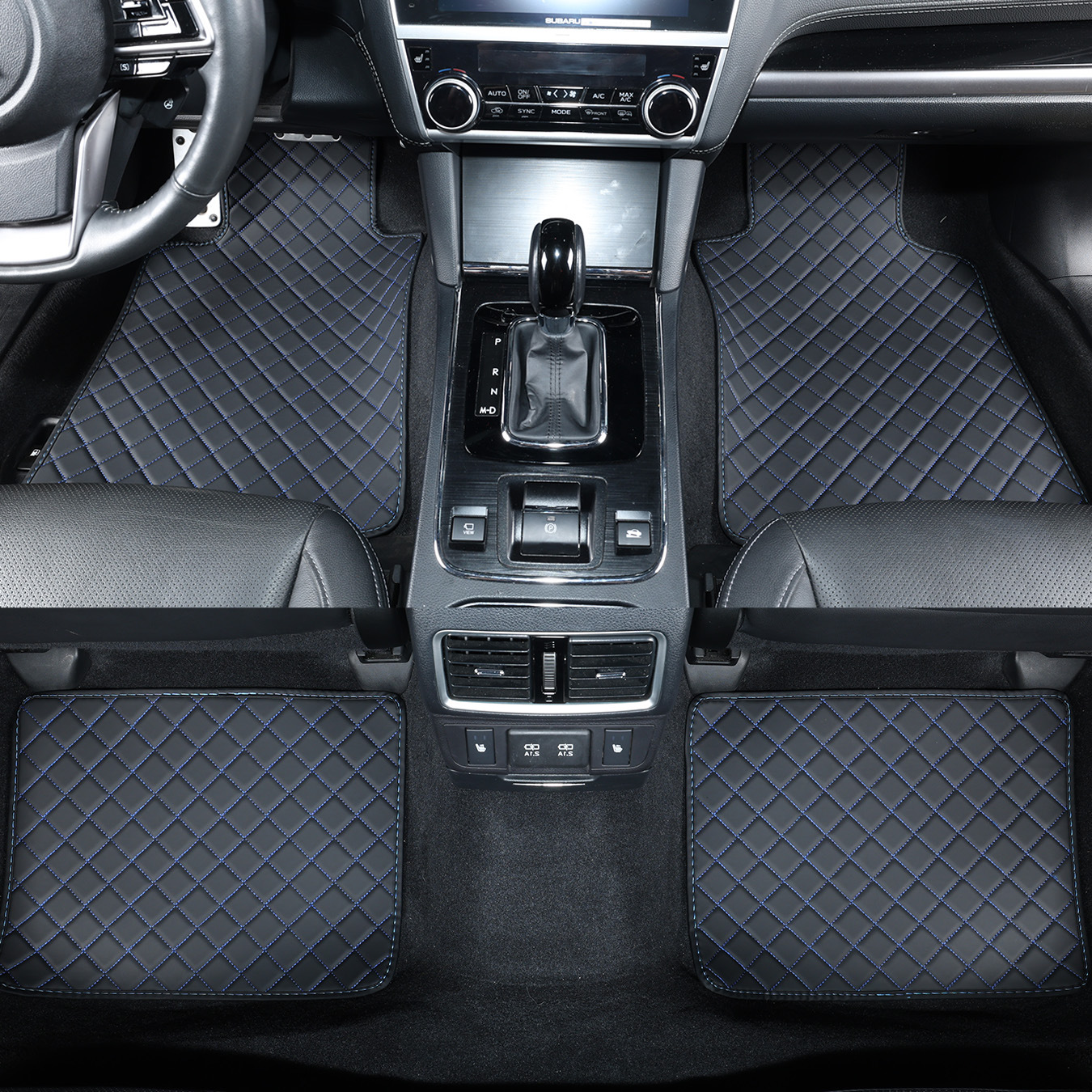 Universal car floor mats for all seasons, no tools required, quick installation, easy to clean and maintain, four-piece set