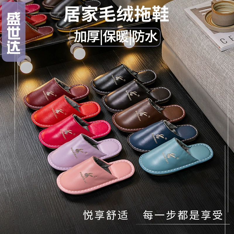 Хлопковые тапочки для мужчин и женщин, без каблука, на толстой подошве, водонепроницаемые, для дома, теплые, для использования в помещении, плюшевые, парные хлопковые туфли, стиль для пар.