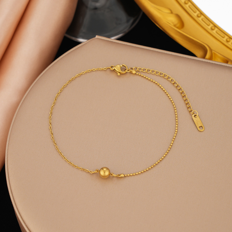クロスボーダー東莞チタン鋼ジュエリー色褪せない新しい日本と韓国のアクセサリーブレスレット女性用 18K ゴールドファッションライト高級ハイエンド|undefined