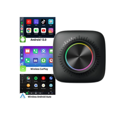 Cross-Border Wireless Carplay Box Qualcomm Qcm6225 Apple Android 13.0 System Connected In-Car Smart Box (Simsiz CarPlay və Android Auto) - kbox-led-6225-464gb