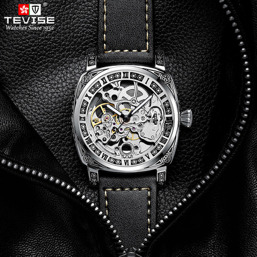 2024 new watch two-way movement casual men's belt watch stainless steel fully automatic mechanical watch on behalf of