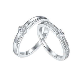 2025 new fashion simple wind couple pair ring silver set moissanite marriage ring for men and women friends