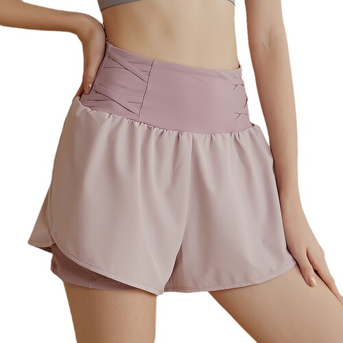 High-waisted non-showing sports shorts for women, 2024 summer, quick-drying, slimming, breathable, running, yoga, training, and fitness three-quarter pants