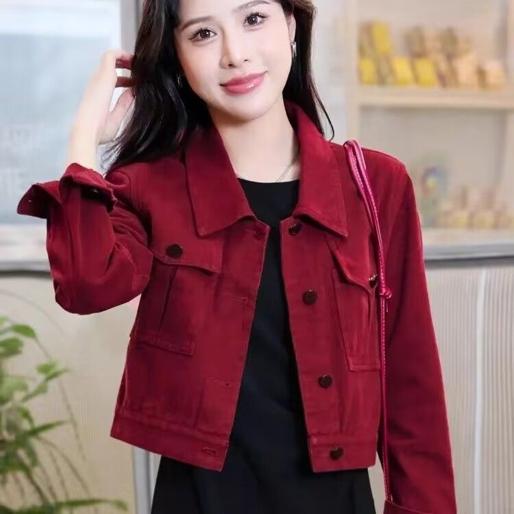网红小个子牛仔外套女短款宽松韩版春秋休闲百搭夹克上衣短外套女|undefined