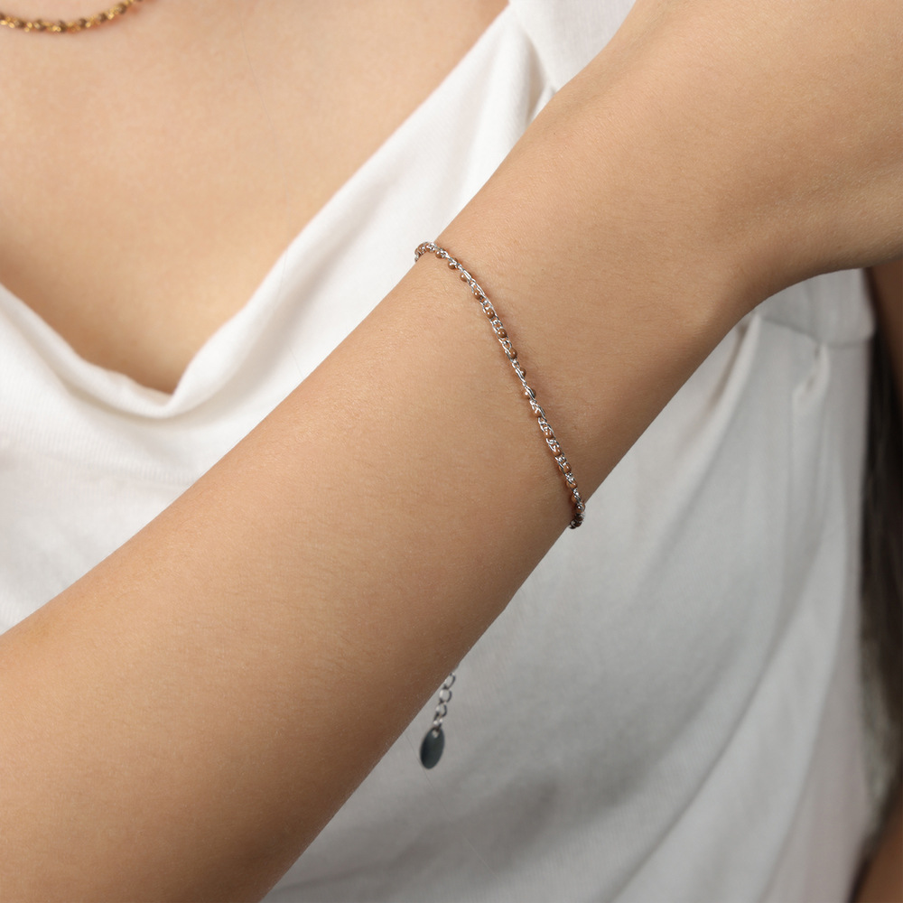 Luz de lujo personalidad nicho color eje colorido goteo collar de aceite de titanio acero todo fósforo de hadas temperamento pulsera joyería de moda para las mujeres