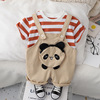 Summer suspenders for boys, children's cartoon set, Korean style, with short sleeve