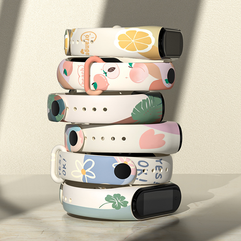 Replacement strap with Morandi print personalized pattern for Xiaomi Mi Band 7 (5/6 NFC version, 3/4).