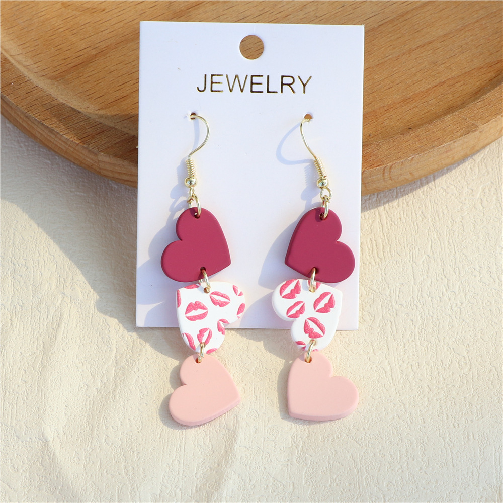 Original Design Heart Shape Arylic Women's Drop Earrings display picture 2