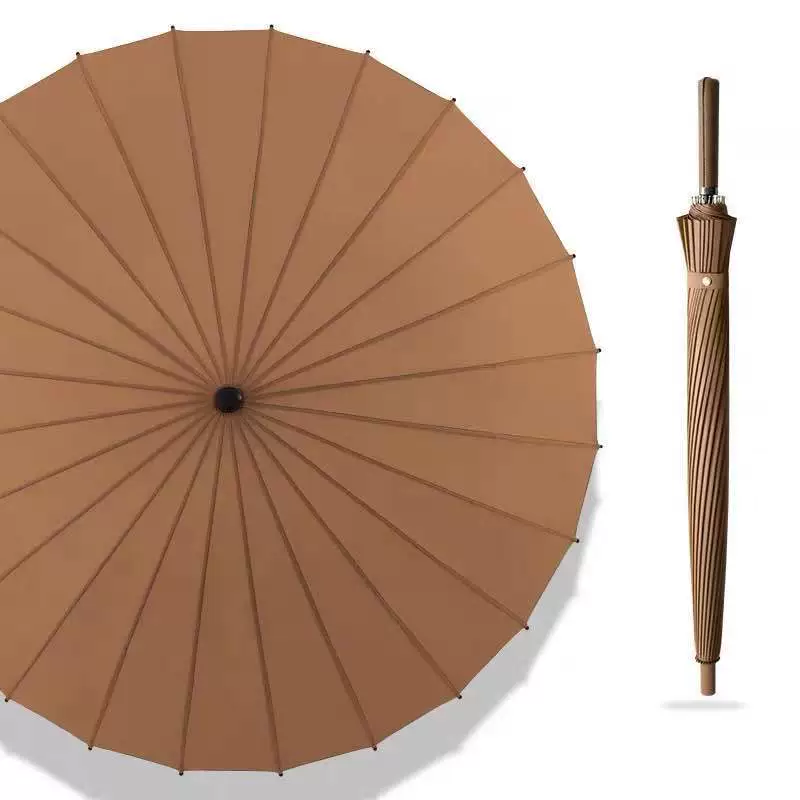 24 Bone straight pole umbrella resistance wind and wind, increase the long -handle umbrella double -man -bending business men and women's anti -strict rainstorm, wholesale