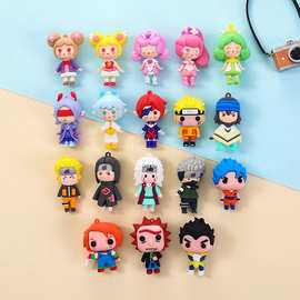 创意钥匙扣滴塑软胶拉链头笔头冰箱贴卡通公仔图片来样即可定制