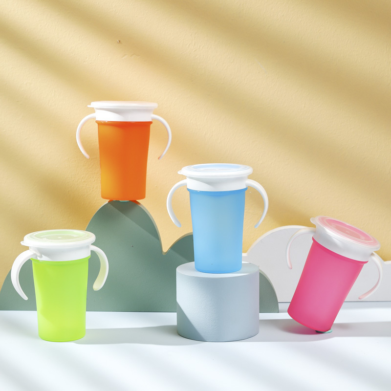 硅胶制品360°度宝宝儿童饮水杯 学饮杯子婴儿防呛杯带手柄喝水杯