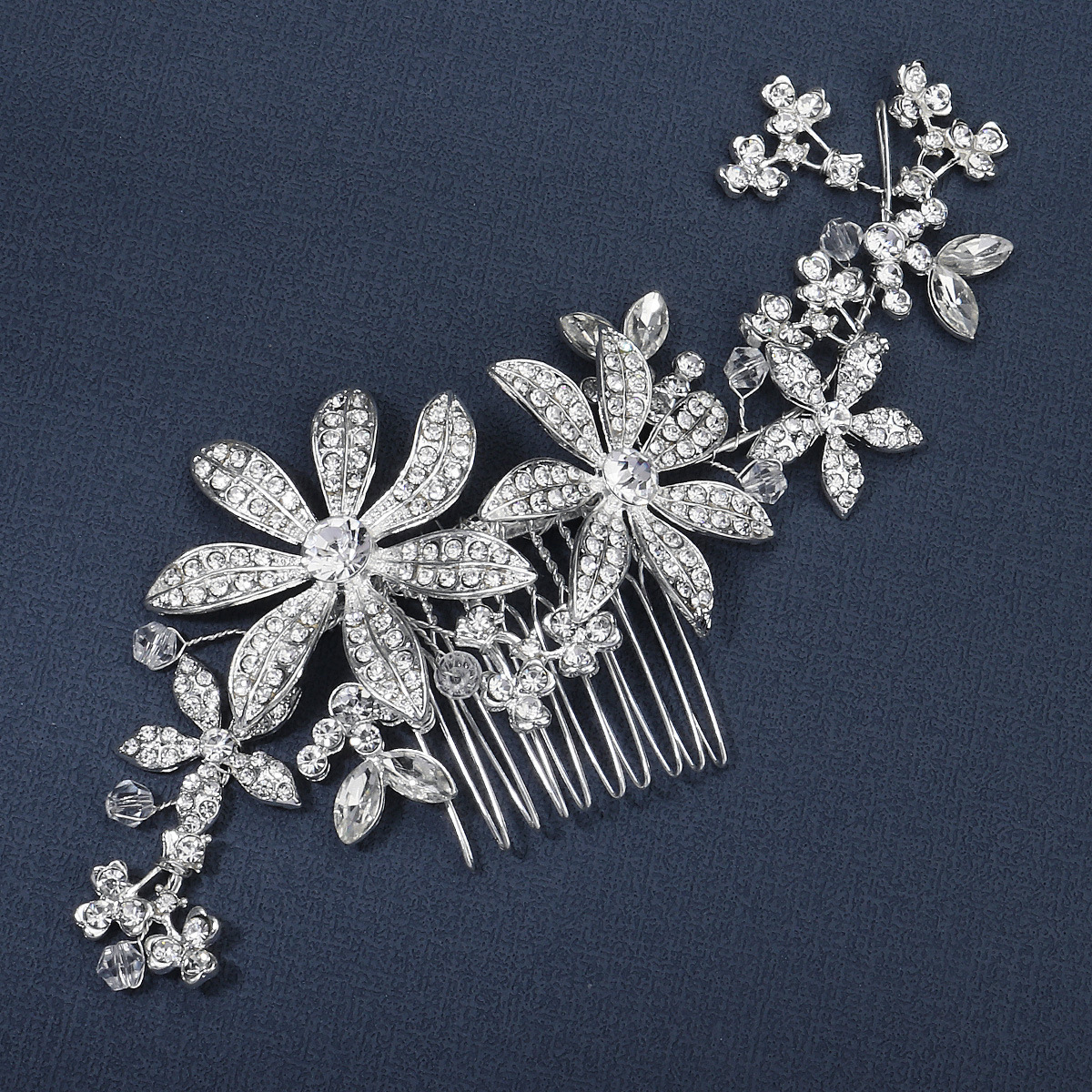 60g Weight Insert comb Hair Accessories Type Artificial Gemstones Inlay Material 1 Piece Quantity Wedding, Party Occasion Vintage Style Flower Alloy Plating Inlay Artificial Gemstones Insert Comb