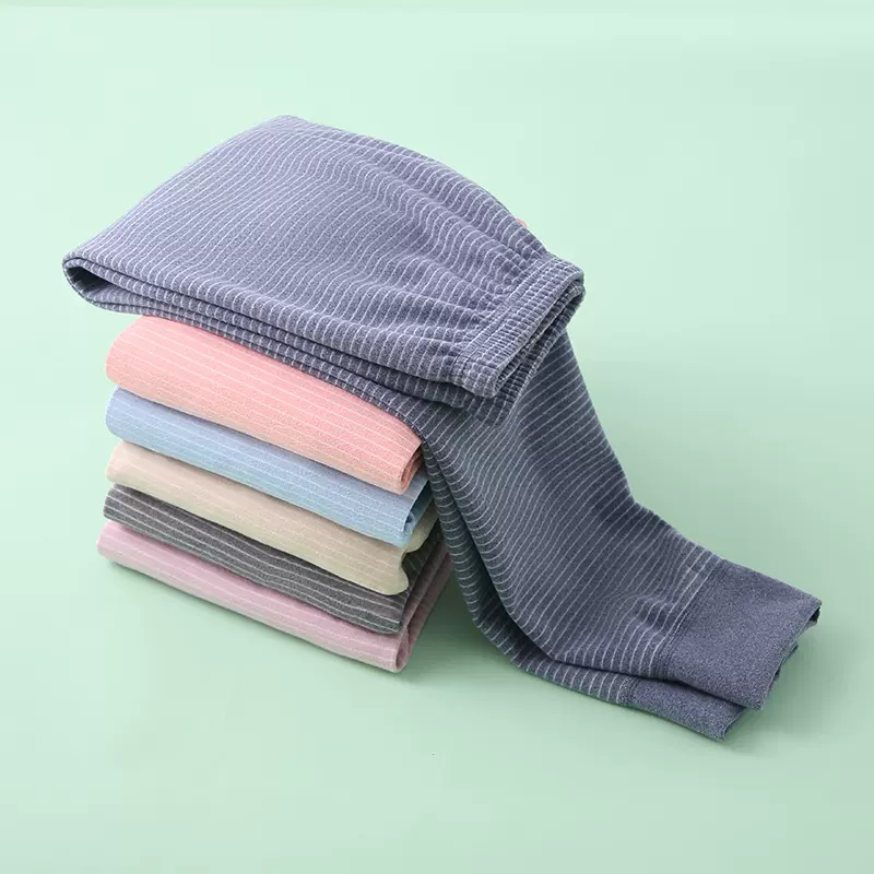 中大童单件打底束脚家居睡裤秋裤儿童秋冬条纹双面磨毛内搭保暖裤