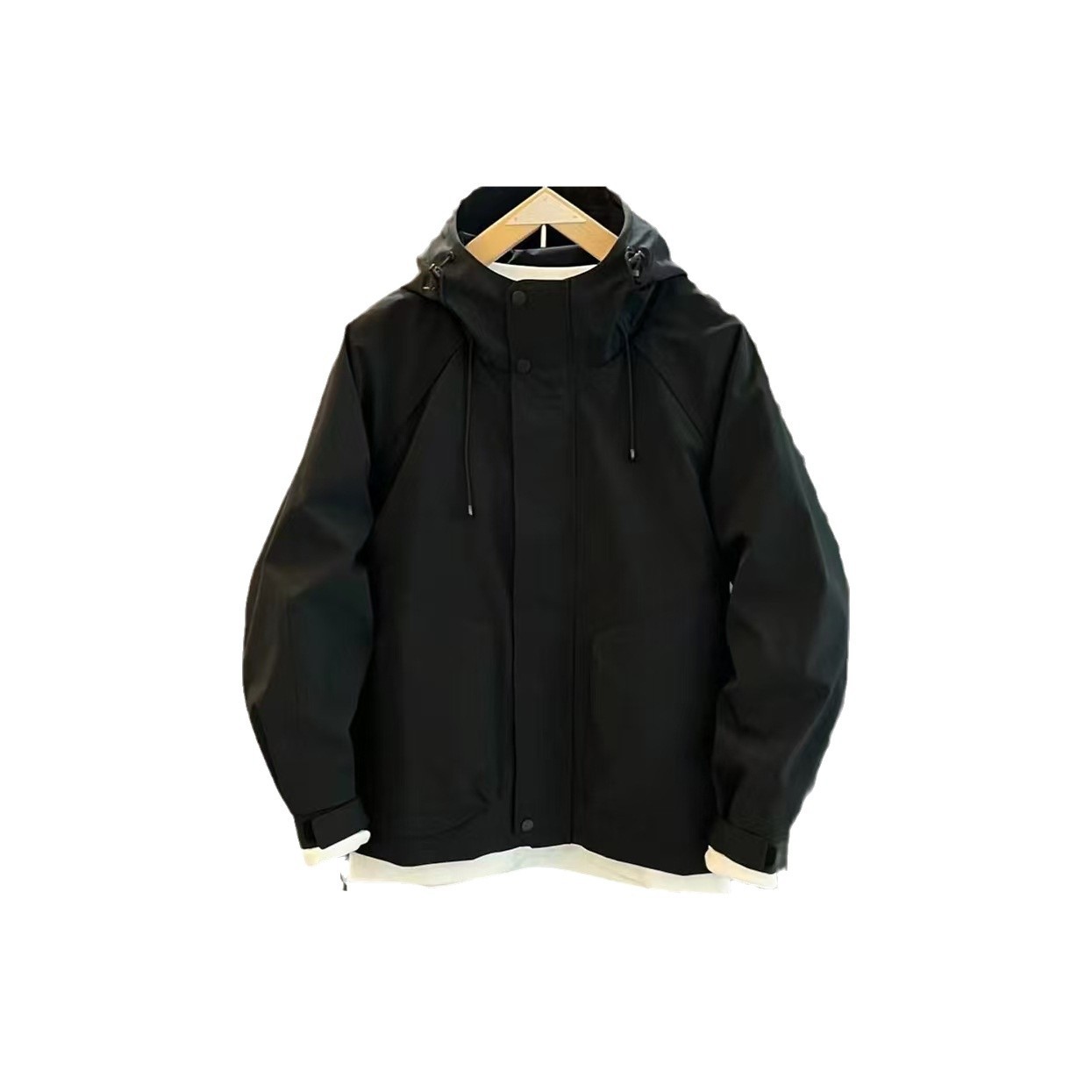 Chaqueta suelta coreana top a prueba de viento color sólido con capucha moda nueva ropa de trabajo suelta casual chaqueta de moda hombres