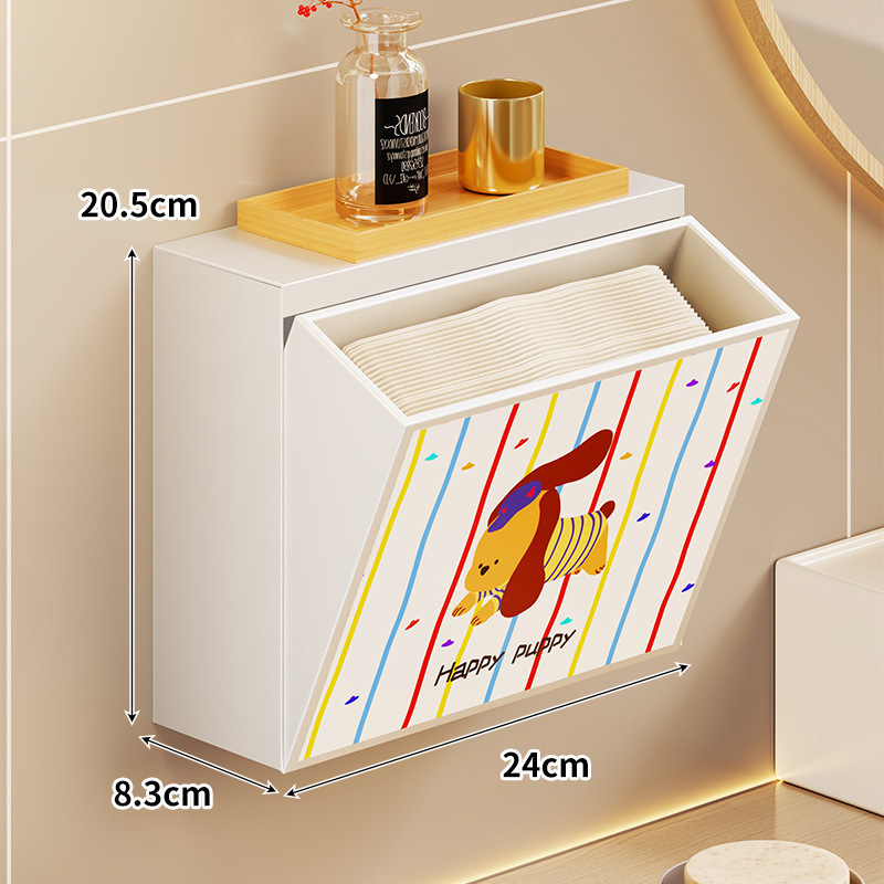 浴室トイレットペーパーボックストイレ壁掛け防水収納ラックトイレットペーパーティッシュボックスパンチングなしアーティファクトを配置|undefined