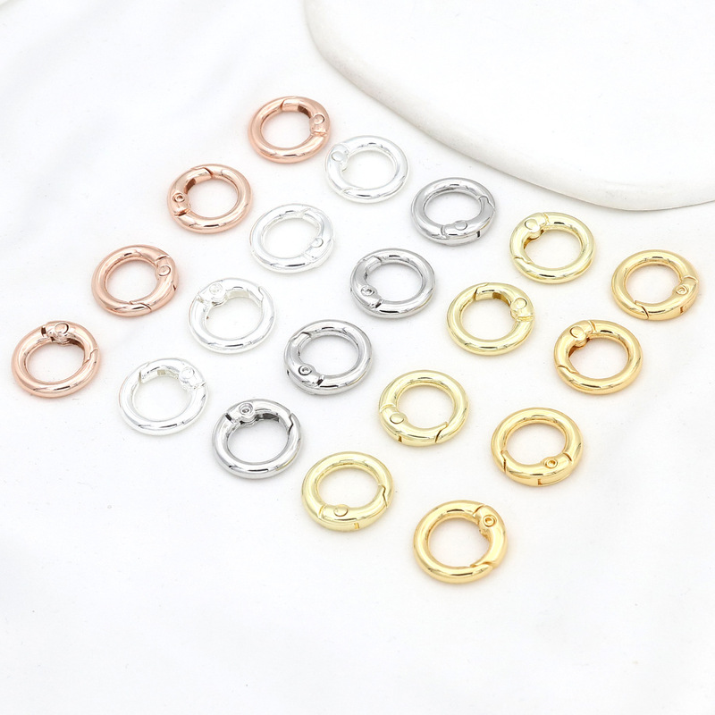 18K Real Gold Color-Preserving Gold-Plated Round Spring Clasp Keychain End Connection Ring DIY Jewelry Accessories B64 18K Real Gold Color-Preserving Gold-Plated Round Spring Clasp Keychain End Connection Ring DIY Jewelry Accessories B64