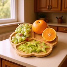 早餐实木托盘披萨面包木制餐盘西餐点心下午茶楠竹干果盘辅食餐具