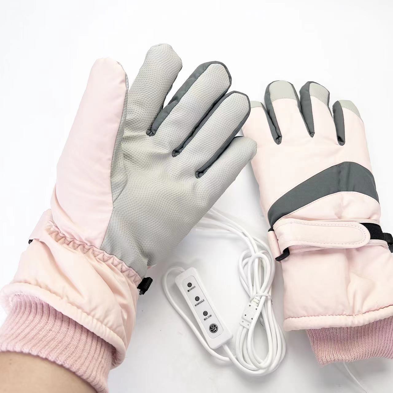 Guanti riscaldanti USB Guanti da sci invernali caldi riscaldanti palmo ispessito antiscivolo touch screen tessuto Oxford sport equitazione_voghion.com