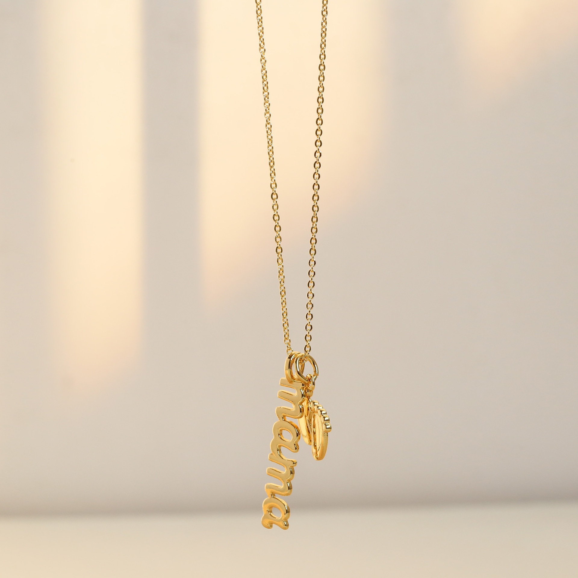 1 Piece Quantity Holiday, Daily Occasion Wholesale Jewelry Simple Style Letter Copper Plating Cable Chain Pendant Necklace