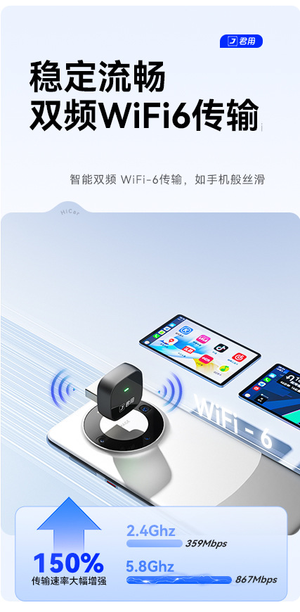 The Original Car's Carplay Is Converted to Wireless Hicar, Suitable for Huawei Mobile Phones, Car Connectivity, and Is Specifically for Volkswagen and Audi Vehicles