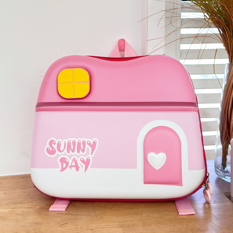 2025 nueva mochila infantil caricatura encantadora casa pequeña mochila para niños y niñas jardín de infantes bebé pequeña mochila de moda