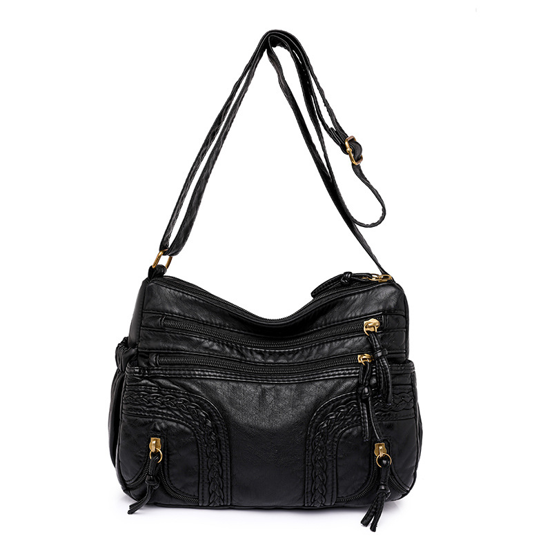 2023 New Cross-Border Genuine Leather Texture Woven Shoulder & Crossbody Bag For Women, Fashion Versatile Large Capacity Mom Bag - Thumbnail 5