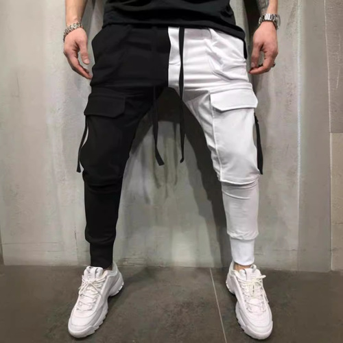 Spring and Autumn Men's Casual Sports Pants Striped Casual Fitness Splicing Pants K937