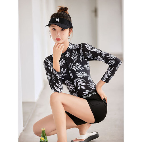 Hurun new swimsuit women's one-piece boxer professional sports conservative slimming belly-covering hot spring student swimsuit