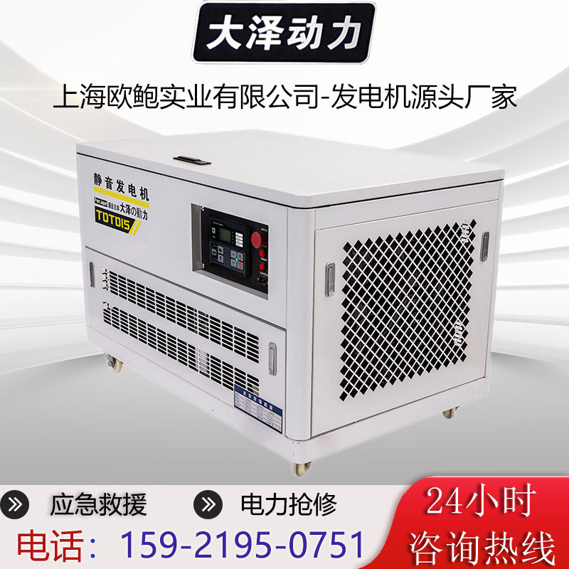 大泽动力三相20kw汽油发电机低噪音学校车间厂房备用电源大功率