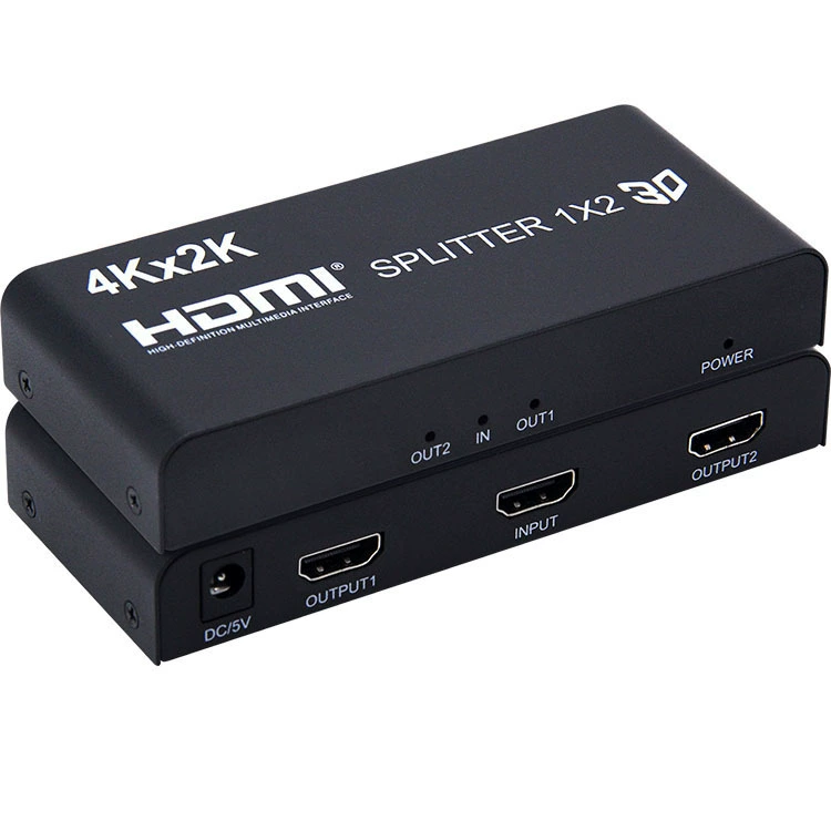 4KX2K HDMI сплиттер: один вход на два вывода, 2-портовый сплиттер высокого разрешения, один вход, два выхода HDMI Splitter
