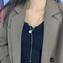 抖音货源水晶百搭毛衣链项链女韩版配衣服长款流苏爆款毛衣链2024