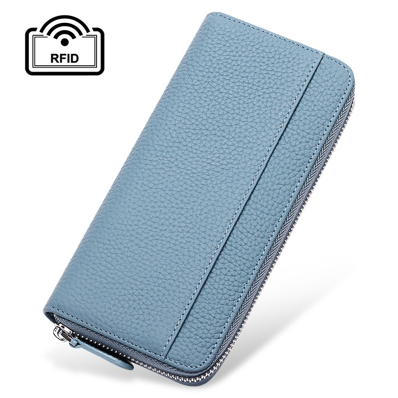 Genuine Leather Women's Long Zipper Litchi Pattern Cow Leather Japanese Hand wallet Japanese Style Long Tochigi Caibu wallet Genuine Leather Women's Long Zipper Litchi Pattern Cow Leather Japanese Hand wallet Japanese Style Long Tochigi Caibu wallet