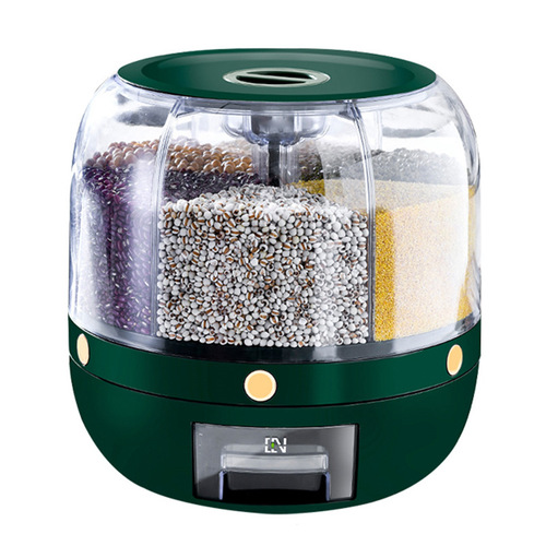 Grid rice bucket rotating grain rice storage box household insect-proof and moisture-proof sealed rice storage box rice cylinder