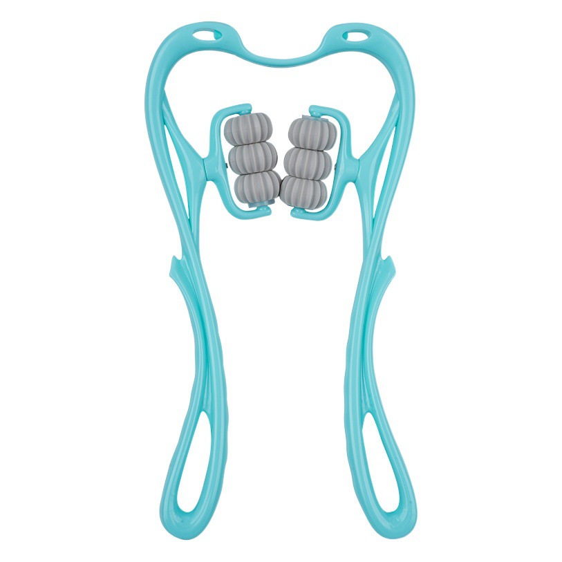 Cervical masajeador manual clip cuello multifuncional amasado rodillo 6 bola hombro cuello relajación rica bolsa masajeador