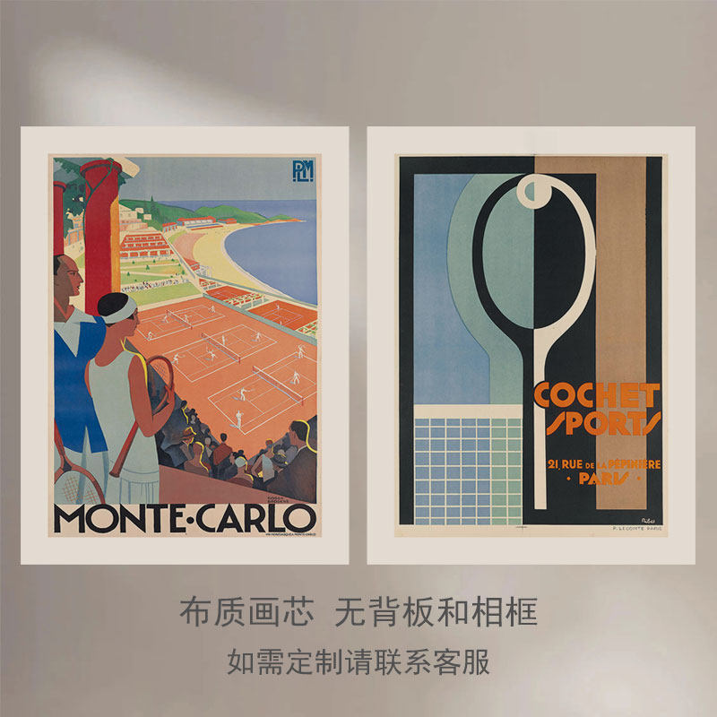 Monte Carlo Masters Tennis Tournament Vintage Travel Poster Roger Broders Art Deco Decorative Print