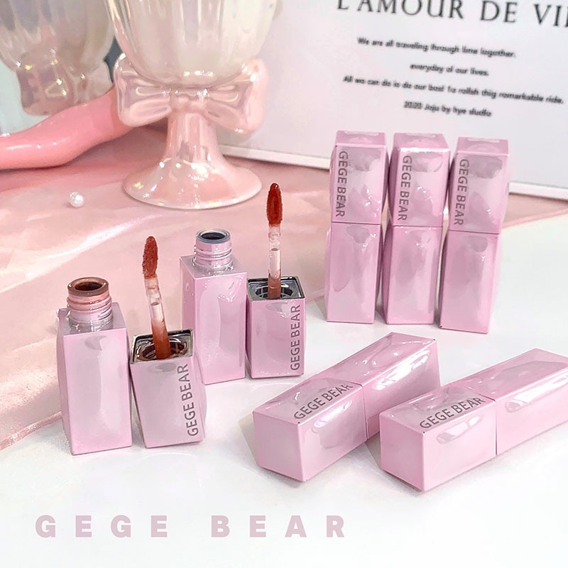 Maquillaje de color Gege bear esmalte labial hidratante miel hidratante, esmalte labial espejo, esmalte labial más blanco