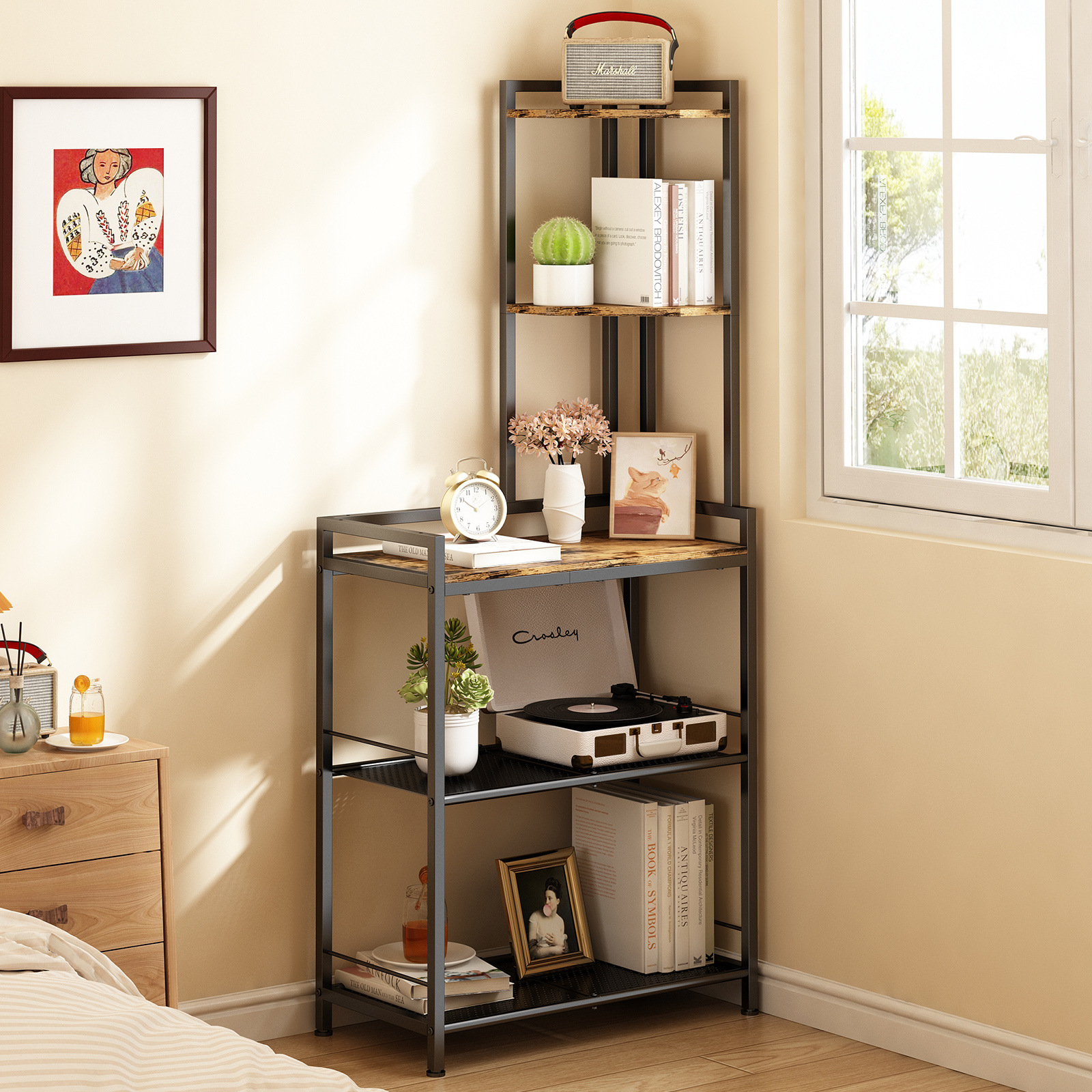 Amazon Standard Multi-Layer Living Room Storage Rack for Home Use, Bedroom Corner Floor-Standing Storage Rack Display Rack